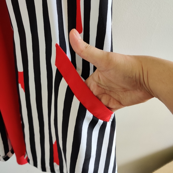 VINTAGE SALLY BROWNE|| VERTICAL STRIPED OVERSHIRT/ SHRUG SIZE 12 - Picture 7 of 15